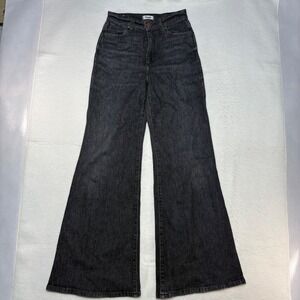 Wrangler Wanderer High Rise Wide Leg Flare Jeans Faded Black W25 L30 W2H44131V